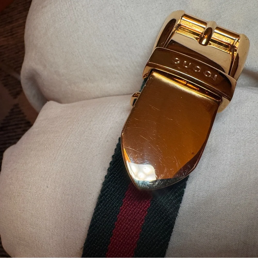 Gucci Sylvie Web Canvas Strap Belt - Picture 4 of 7